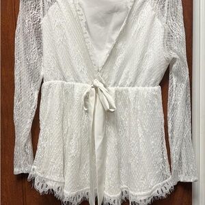 Flamingals Elegant White Lace top